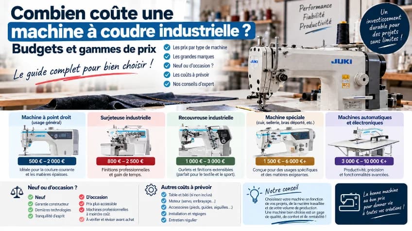 Combien coûte une machine à coudre industrielle ? Budgets et gammes de prix