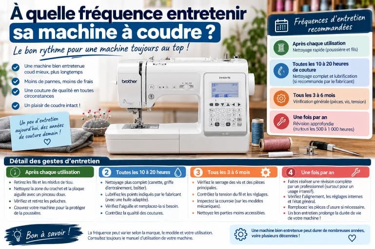 À quelle fréquence entretenir sa machine à coudre ?