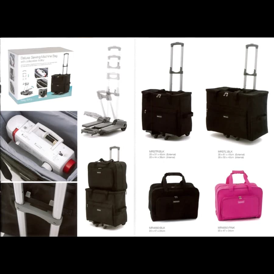 Trolley XXL Preto para Transporte de Máquinas de costura / Bordadoras / Overloque / Scanncut — vue 4
